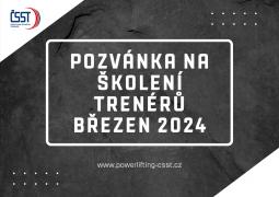 Pozvánka na školení trenérů - březen 2024