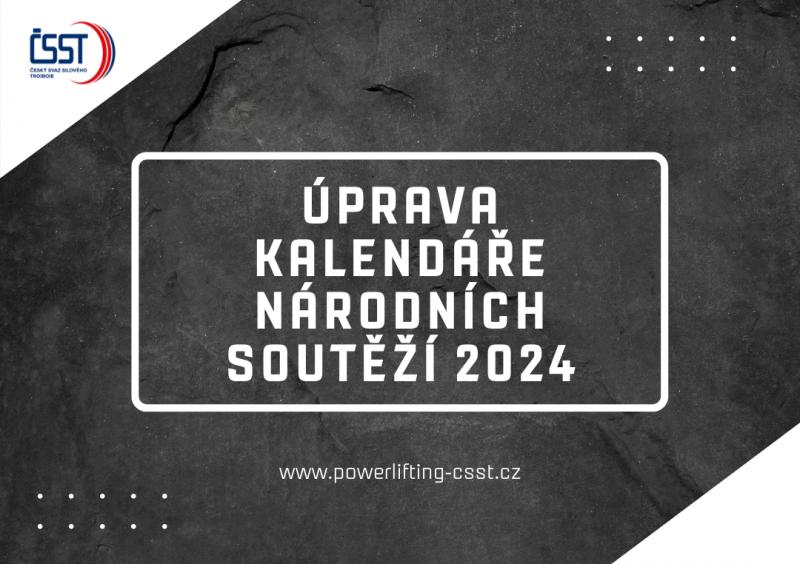 Kalendář soutěží 2024 - aktualizace