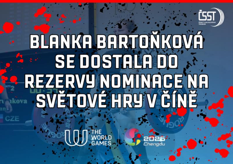 Blanka Bartoňková v širší nominaci na Světové hry