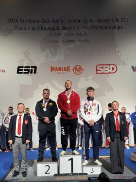 Mistrovství Evropy v benčpresu (EQ) a klasickém benčpresu (RAW) 2025 - výsledky