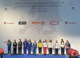 Mistrovství Evropy v benčpresu (EQ) a klasickém benčpresu (RAW) 2025 - výsledky