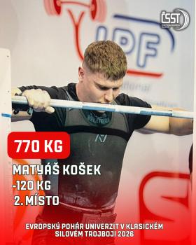 Evropský pohár univerzit v klasickém silovém trojboji 2026 - výsledky