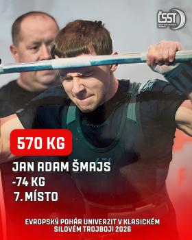 Evropský pohár univerzit v klasickém silovém trojboji 2026 - výsledky