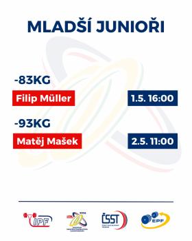 Mistrovství Evropy mužů, žen, juniorů, mladších juniorů a masters v silovém trojboji EQ 2026 - harmonogram